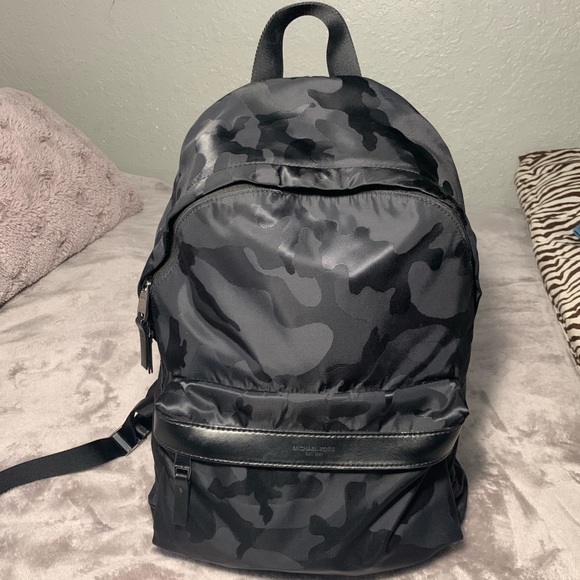 michael kors black camo backpack